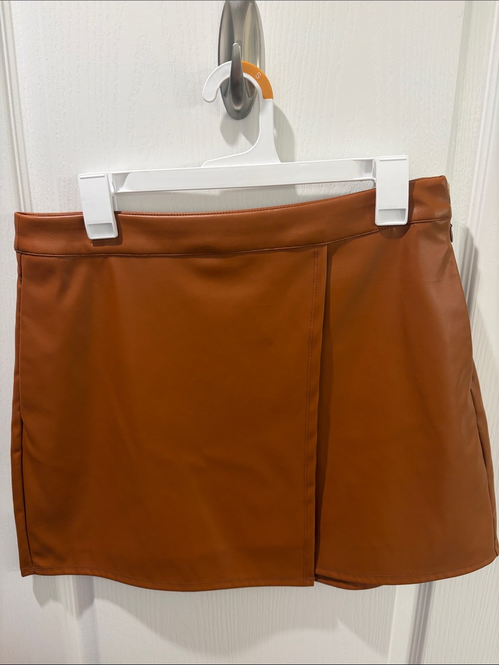 a new day Rust Faux Leather Mini Skirt